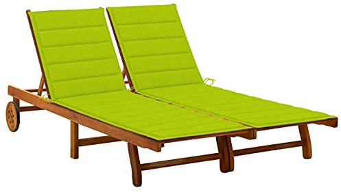 Xichuzi 2-Personen-Sonnenliege mit Auflagen Akazie Massivholz, Gartenliege, Liegestuhl, Sonnenstuhl, Sonneninsel Outdoor, Liegen, Gartenmöbel, Bäderliege, Relaxliege - 3061385