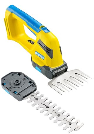 GLORIA Cisaille à gazon et arbuste FineCut 18V compact | Avec couteau à gazon XL de 14 cm et lame arbustive de 20 cm | Compatible avec batterie Bosch 18V (sans batterie ni chargeur) | Taille-haie pour