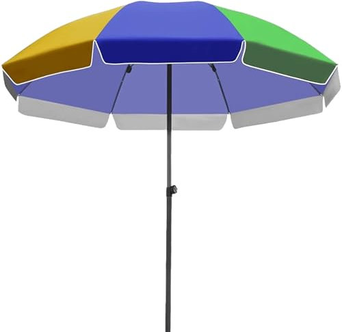 240 cm Strandschirm, Tragbarer Höhenverstellbarer Gartenschirm für den Außenbereich, UV Schutz Sonnenschirm für Hof, Gras, Markt