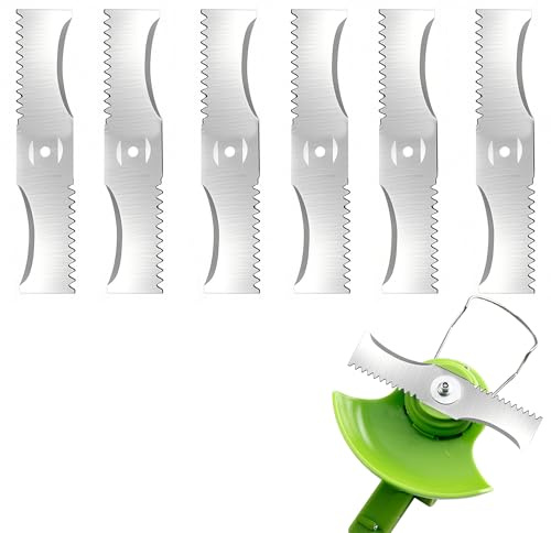 SEABABOO 6 Pièces Lames De Rechange Pour Tondeuse À Gazon Utilisable Des Deux Côtés 150MM Φ 5MM Lames De Rechange En Métal Pour Coupe-Bordure Lames De Rechange Pour Coupe-Herbe