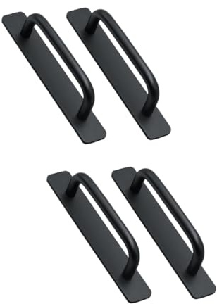 Lurrose 2 Ensembles Poignée Longue Se Tenant La Main Intérieur Moustiquaire De Porte Poignée De Porte À Décoller Et À Coller Curseur Moderne Noir Alliage D'aluminium 2 Pièces * 2