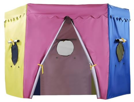 Tente de Trampoline, 305cm/366cm/427cm Couverture de Tente de Trampoline avec Fenêtres en Maille Respirante, Couverture de Pare-Soleil de Trampolin Imperméable pour Anniversaires et Pique-niques