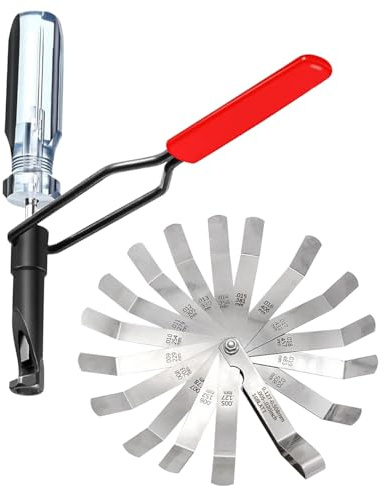 QIKOO Valve Lash Adjustment Tool for 10mm Jam Nut,with Angled Feeler Gauge, Slotted Valve Adjusting Stud, Compatible with Honda,Toyota,Nissan and Other Japanese Car Engines