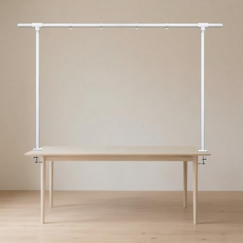 Beyeutao Over The Table Rod Stand with Clamps White Table Balloon Arch 16-87 Length 30-45 Height Adjustable Arch Stand Fit for Photo Booth Wedding Birthday Party Halloween Christmas Decoration