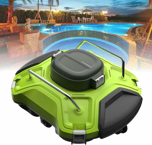 XSDAJSD Robot pulitore per Piscine - Aspirapolvere Senza Fili con Ampio Contenitore filtrante per Una Pulizia efficiente di Piscine interrate e Fuori Terra