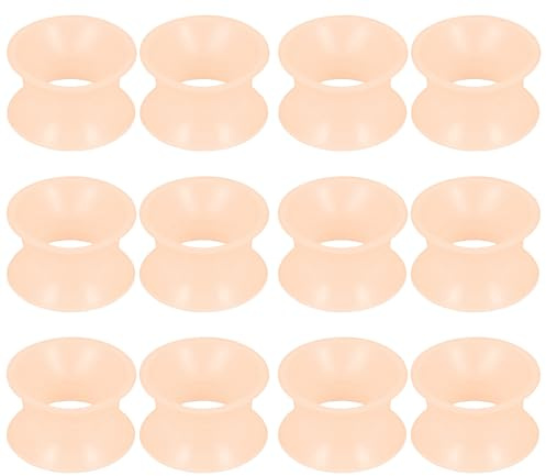 Kridzisw 6G Flesh Skin Silicone Gauges Tunnels Plug Earring for Ear Rubber Soft Hide Gauges Tunnel Earring 6 Gauge Flexible Plastic Gauge Tunnels Plug Retainer Stretching Kit Women Men 4mm 3/16 inch