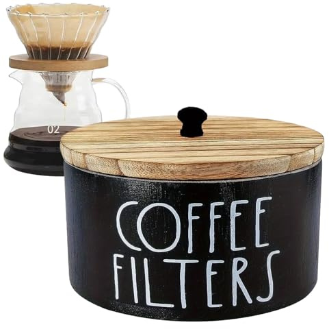 Kaffefilterbehållare Trädekoration för Café med Lock