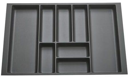 Orga-Box 9 Besteckeinsatz Tiefe: 473 x Breite: 729 mm anthrazit | mit Canvas Struktur für 80er Schubladen z. B. in Nobilia Küchen ab 01.2025