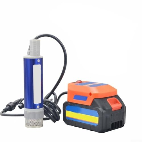 Batería de litio portátil de 21 V sumergible para agua, caudal de 40-60 l/min, cabezal de 4-6 m, diámetro de 38 mm x 18 cm de altura
