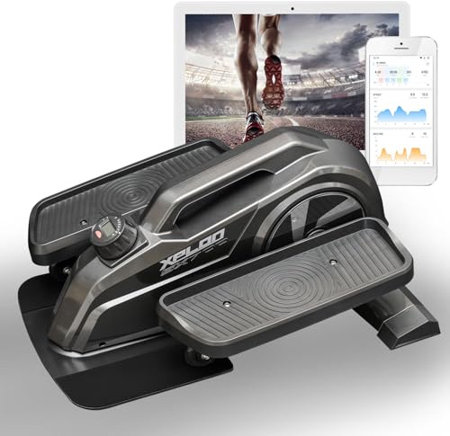 XPLON Beintrainer Elliptical Mini Heimtrainer Fitnessbike Crosstrainer | Ellipsentrainer im Sitzen, Pedaltrainer für zuhause, 8 Stufen, Bluetooth & App-Steuerung
