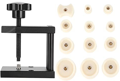 SustVita Pressa per fondello dell'orologio dispositivo per il montaggio dei cristalli, questo strumento per pressare l'orologio a vite include 12 matrici per chiudere in modo