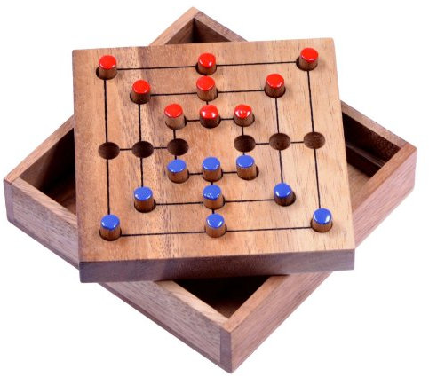 LOGOPLAY Mühle Gr. S - Strategy - Strategiespiel - Denkspiel - Brettspiel aus Holz