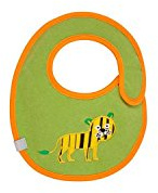 LÄSSIG Baby Lätzchen wasserabweisend Klettverschluss Baumwolle/Baby Bib Small, Wildlife Tiger