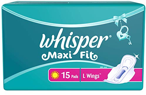 Whisper Maxi Nights Sanitary Pads for Women, Large, 15 Napkins (Pack of 1)