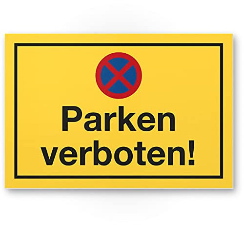 Komma Security Parken Verboten Schild 30 x 20 cm Parkverbotsschild Einfahrt Garage Stellplatz Parkplatz Privatparkplatz Privatgrundstück Hinweisschild Parkplatz freihalten - Parkverbot