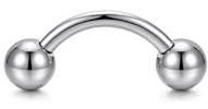 Funseedrr Innengewinde Curved Barbell Piercing Banane mit Kugel Edelstahl (1.6 2 2.5 3 4 5 6 8 10mm Dicke)