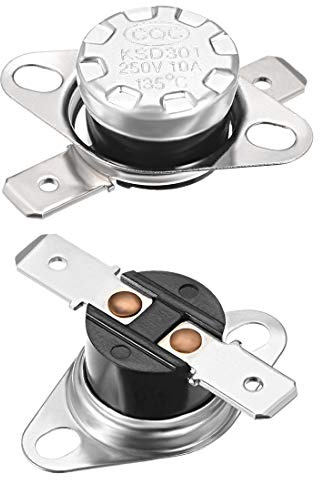 sourcing map KSD301 Thermostat 135°C/275°F 10A Normal Geschlossen N.C Einstellbarer Schnappscheiben-Temperaturschalter für Mikrowelle,Ofen,Kaffeemaschine 2 Stück