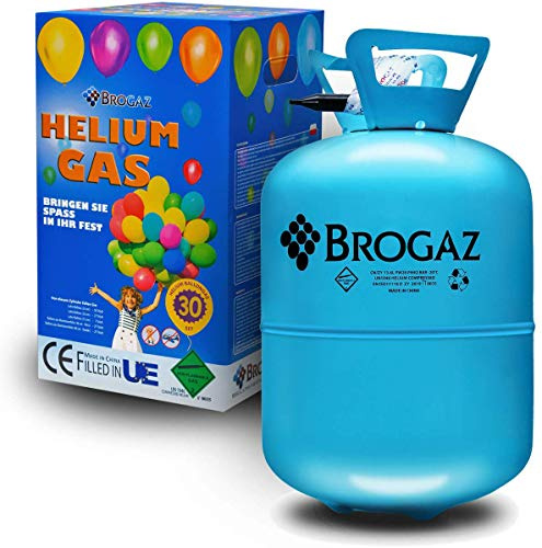 BROGAZ Heliumflasche für Luftballons Folienballons Luftballons Gas Party ca. 30 Ballons