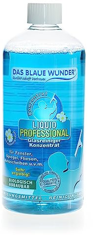 Das blaue Wunder Liquid Professional Glasreiniger Konzentrat (Frühling, 1000 ml) | reinigt und schützt Glasflächen und Spiegelflächen | Sehr ergiebig