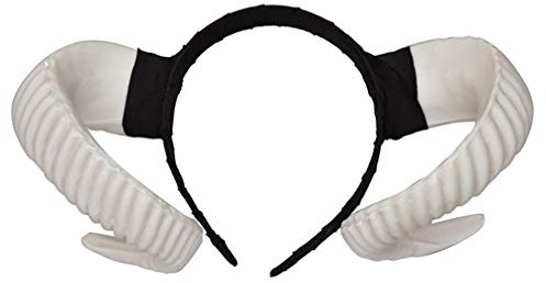 STOBOK Schaf Horn Stirnband Teufel Dämon Hörner Stirnband für Halloween Kostüm Cosplay Foto Requisiten (Weiß)