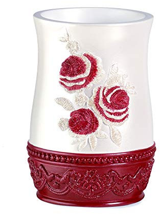 Popular Bath Flor Rosa, resina, borgoña, vaso