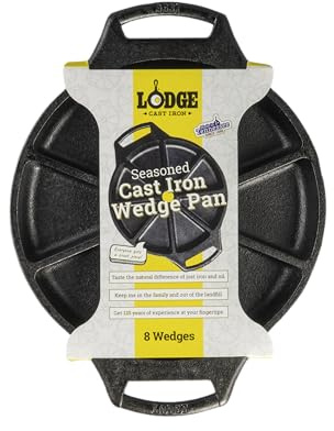 LODGE 8 Impressions Cast Iron Wedge Pan, Black