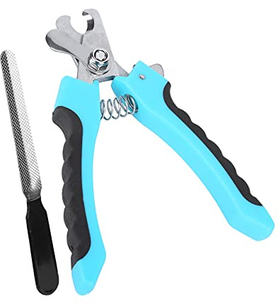 Sren Pet Nail Clippers with File, Pet Claw Scissors Pet Claw Trimmer Grooming Tool for Pets with Fixed Lock for Home for Trimming Pet Nails(Lake Blue Trumpet)