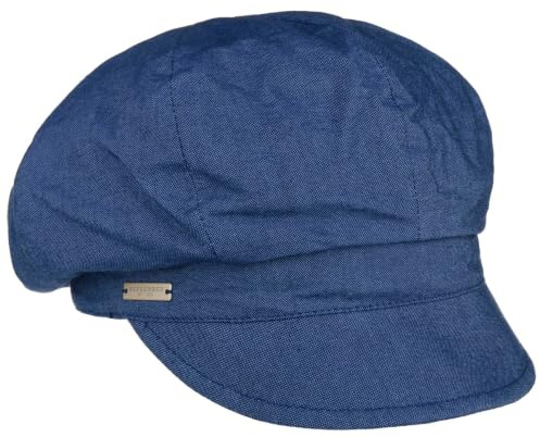 Seeberger Chambray Ballonmütze Schirmmütze Schildmütze Baumwollcap Damencap Damen - mit Schirm, Futter Frühling-Sommer Sommer