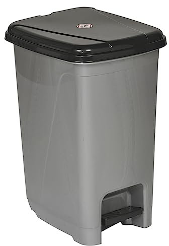 URBNLIVING 8L or 40L Slim Recycling Kitchen Step On Pedal Bin With Inner Insert Liner Pocket and Lid for Home and Office (40L Grey)