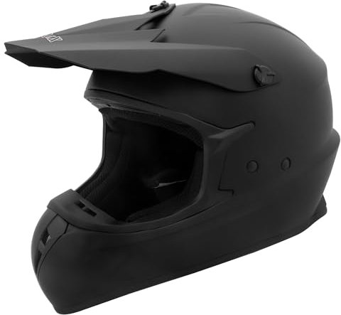 Zorax Matt Black XL (61cm) ZOR-X305 Dual Sport Motorbike Motocross Helmet ECE 2206 Approved Dirt Bike MX Crash Helmet
