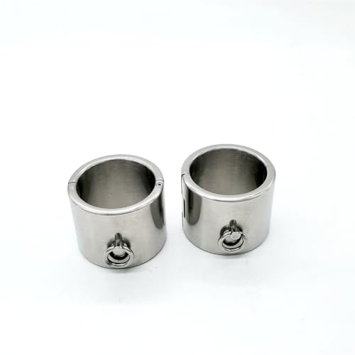 ZTHBYSB 6cm Hoch Extrem Schwer Edelstahl Handschellen Fußfesseln Halsband - SM Bondage Set Hand Fuß Kragen Fessel Sklaven Sexspielzeug Fesselset für Männer Frauen Paare,Men oval,Fuß