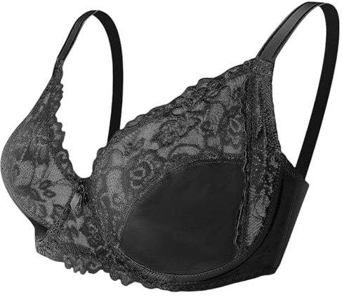 Transparente Mesh-Spitze ungefütterter Bügel-BH für Damen Sexy durchsichtiger Demi-Bralette-Lifting-Spitzen-BH für schwere Brüste