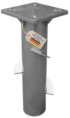 RS Trade Bodenhülse für Ampelschirme, Sonnenschirme zum Einbetonieren, Bodenanker, passend für Wäschespinnen, stabile verzinkte Stahlhülse für Garten & Terrasse, korrosionsbeständig, einfache Montage
