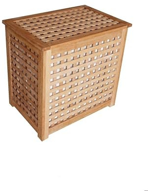 Primaster Wäschebox Buche mit Innensack 55 x 37 x 52 cm Wäschekorb Wäschesammler