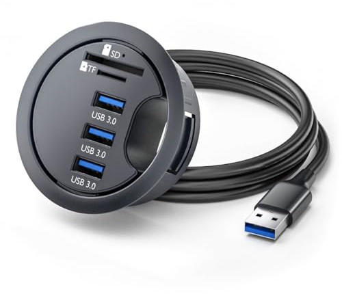 CY USB 3.0 Hub SD TF 3 Port USB 60mm Schreibtisch Tülle Splitter Dock Station Micro-SD Kartenleser für Desktop PC Schreibtisch