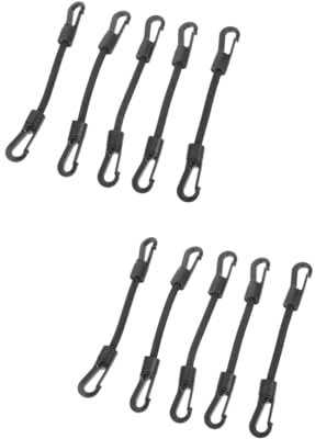 HONMEET 10 STK Elastische Seil Haken Seil Mit 2 Haken Bootsseile Bungee Planenkrawatte Zubehör Karabiner Ladungsgurte Plane Deckt Kabel Ab Riemen Mit Schnallen Pflicht-Bungee Black Sehen