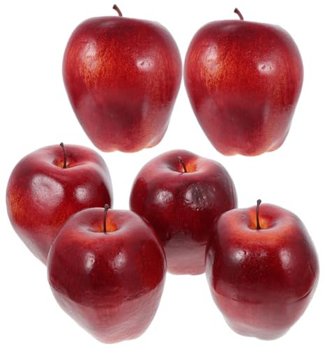 ULDIGI 6 Pezzi Mele Red Delicious Finte Frutta Decorativa Oggetti Scena Foto Ornamento Casa Esposizione Ristoranti