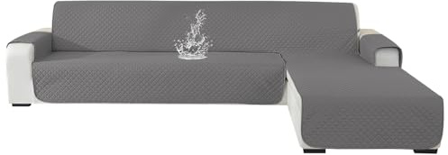 Ystyle Sofabezug L Form 2 Sitzer, Universal Reversibel Sofa Überzug L Form Für Links/Rechts Halbinsel, Ecksofa Bezug Wasserdicht, Couch Überzug L Form rutschfest Waschbar (210cm, Hellgrau)
