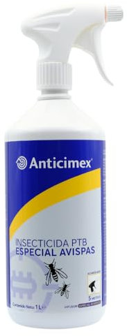 ANTICIMEX Spray Mata Avispas 1L | Insecticida Avispas para Exterior | Eliminar Nidos de Avispas | Difusor Especial de Largo Alcance 5m | Eficaz para Matar Avispas y Otros Insectos Voladores