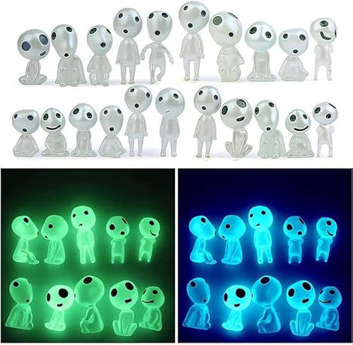 Fonyiunce 20 Stück Waldgeister Gartendeko, Leuchtende Garten-deko Figuren, Mini Harz Glow in Dark Tree Ghost Geist, Leuchtende Gartendeko Elfen Baumgeister,für Garten, Miniatur Garten, Schlafzimmer