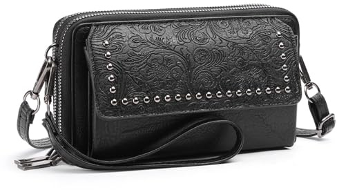 FALAN MULE Klein Handtasche Damen, RFID-Blockierung Handy Umhängetasche, Leder Crossbody Schultertasche Reisepass Handytasche mit Kartenschlitz Verstellbar Abnehmbar Schultergurt