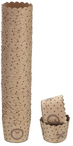 QUARKZMAN 50pz Pirottini da Forno in Carta Piccoli Frittella in Carta Kraft Marrone Pirottini per Cupcake Monouso Antigrasso Sfusi per Matrimonio Compleanno Laurea, Pois Polka