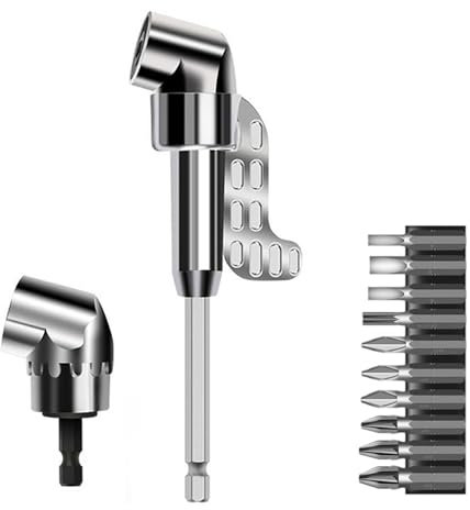 Bogoro Avvitatore Angolare 105° Avvitatore Angolare Adattatore Per Avvitatore Angolare a 105° Trapano Angolare Multifunzione Attacco Esagonale Da 1/4 Pollici Per Avvitare e Forare In Spazi Ristretti