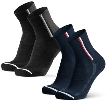 DANISH ENDURANCE Merino Fahrradsocken Winter, Thermo Radsocken, 2 Paar | Merino Rennrad Socken, Atmungsaktiv, Thermo & Gepolstert mit Fußgewölbestütze, für Radfahren bei kaltem Wetter, Unisex