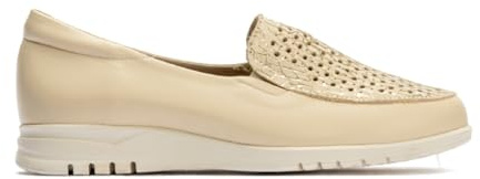 PITILLOS - Zapato mocasín de Piel,sin Cordones,Suela Blanca de Goma,Rejilla,Calado,Plantilla Extraible, para: Mujer