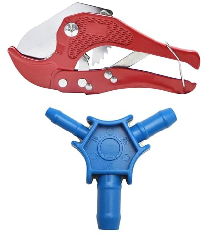 Premium Werkzeugset für Verbundrohr, Rohrschneider Kunststoff, Kalibrierer Verbundrohr, PVC Rohrschneider, Schlauchschneider und Mehrschichtverbundrohr bis 42 mm, Blau Kalibrierer 16, 20, 26 mm