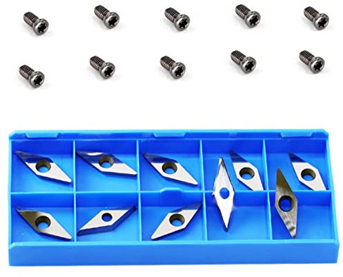 SdaryWare Meißel, Hartmetall-Fräseinsätze für Holzdrehmaschinen, Drehwerkzeuge, 10 Stück, Fräser mit Wolframkarbidspitze für Spiralhobel, Schrupphobel, Detailhobel, Finisher, Hobel