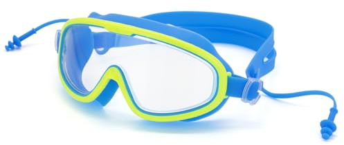 CHEERYMAGIC Kids Swimming Goggles, Swim Goggles for Children Age 3-16 Wide Vision Anti-Fog Resist Leak Proof Swimming Glasses with Adjustable Straps for Boys Girls A4DKYJ (Blue)