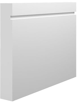 Grooved 1 Square MDF Skirting Board - 95mm x 25mm x 4200mm, White Primed (Pack of 4)