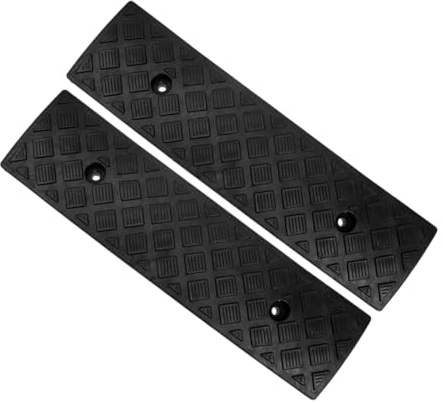 VERDANVERSE Accesso Antiscivolo in Gomma e Plastica 2 Pezzi, Bordo Smussato, Altezza 3 Cm, Per Porte Auto Moto Bici Casa Giardino Garage Marciapiede Scooter e Sedia a Rotelle